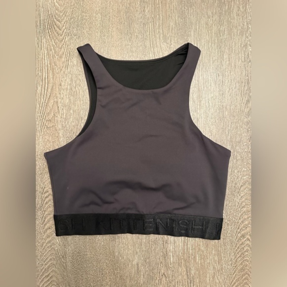KITTENISH BLACK / CHARCOAL GREY WORKOUT TOP - Size XS SKU:120